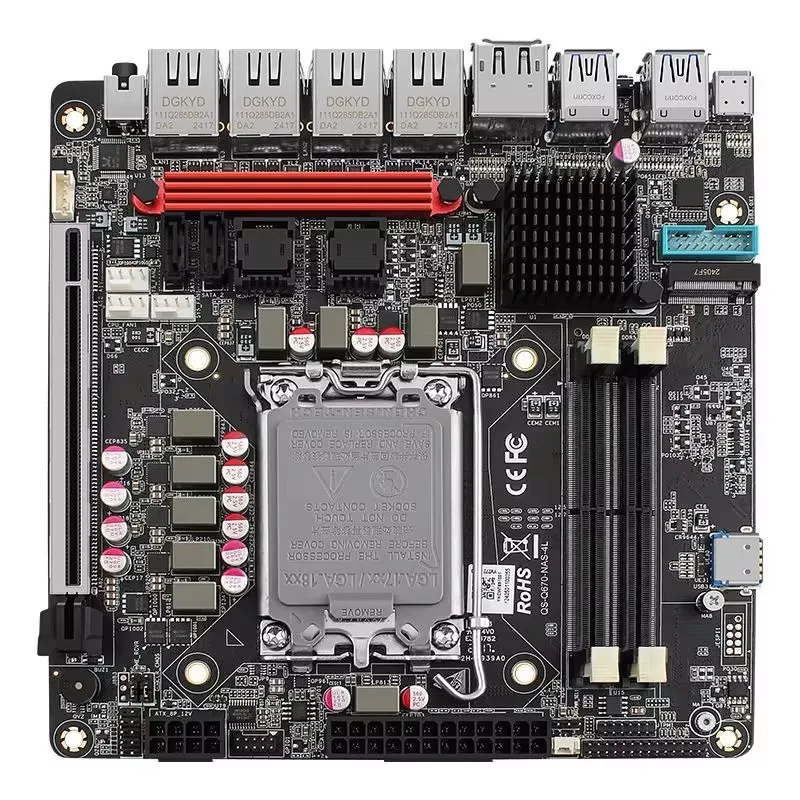 Imagem -03 - Placa-mãe Intel Vpro Q670 Nas Firewall Itx Mainboard Lan 4x2.5g x Nvme x Sata3.0 12 13 12ª Geração Lga1700 Pcie 5.0x16 x Ddr5