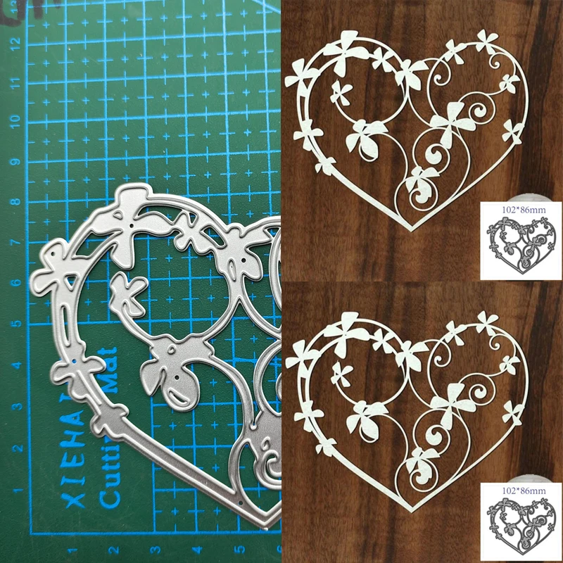 New love Wreath metal cutting die mould scrapbook decoration embossed photo album decoration card making DIY handicrafts