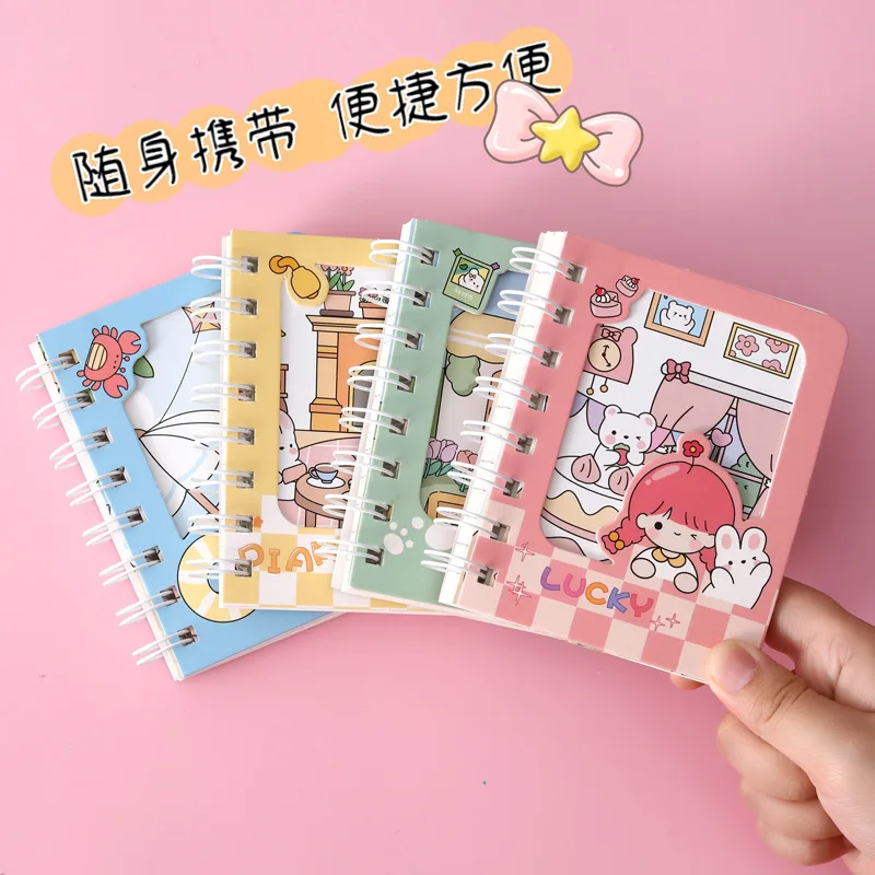 4 teile/satz A7 Journal Notebook Cartoon Kleine Notebook Niedlich Notizblock kinder Schreibwaren Kawaii Notebook