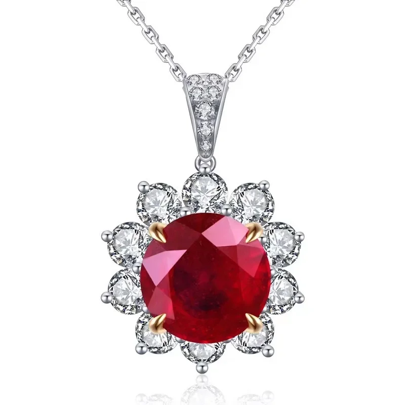 

Pirmiana New Classic Style18k Gold Lab Ruby Necklace Pendant Women Jewelry Party Gift