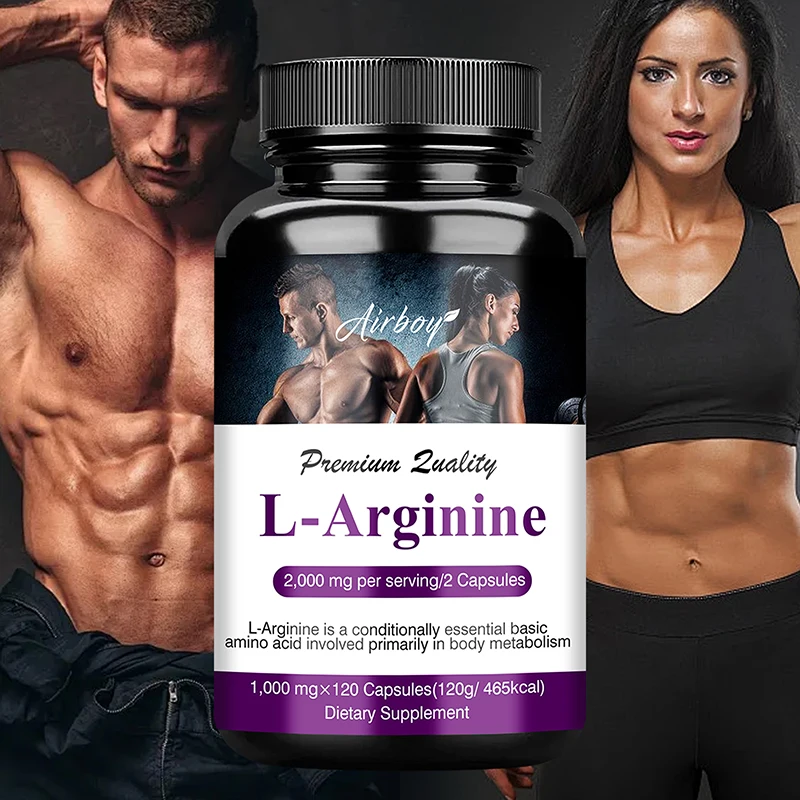 

L-Arginine Capsules - Supports Energy Production, Vascular Health, Muscle Building, Blood Flow, Power, Non-GMO, Gluten-free