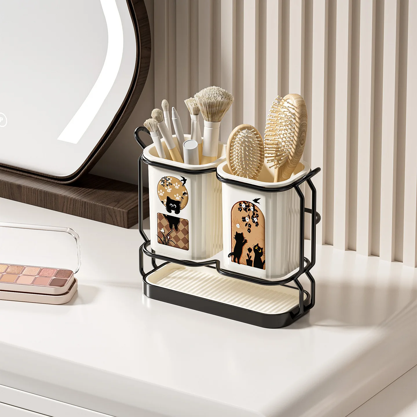 Wall-Mounted No-Drill Kitchen Chopsticks Cutlery Spoon Drainer Storage Box Household Chic Chopstick Holder Organizer
