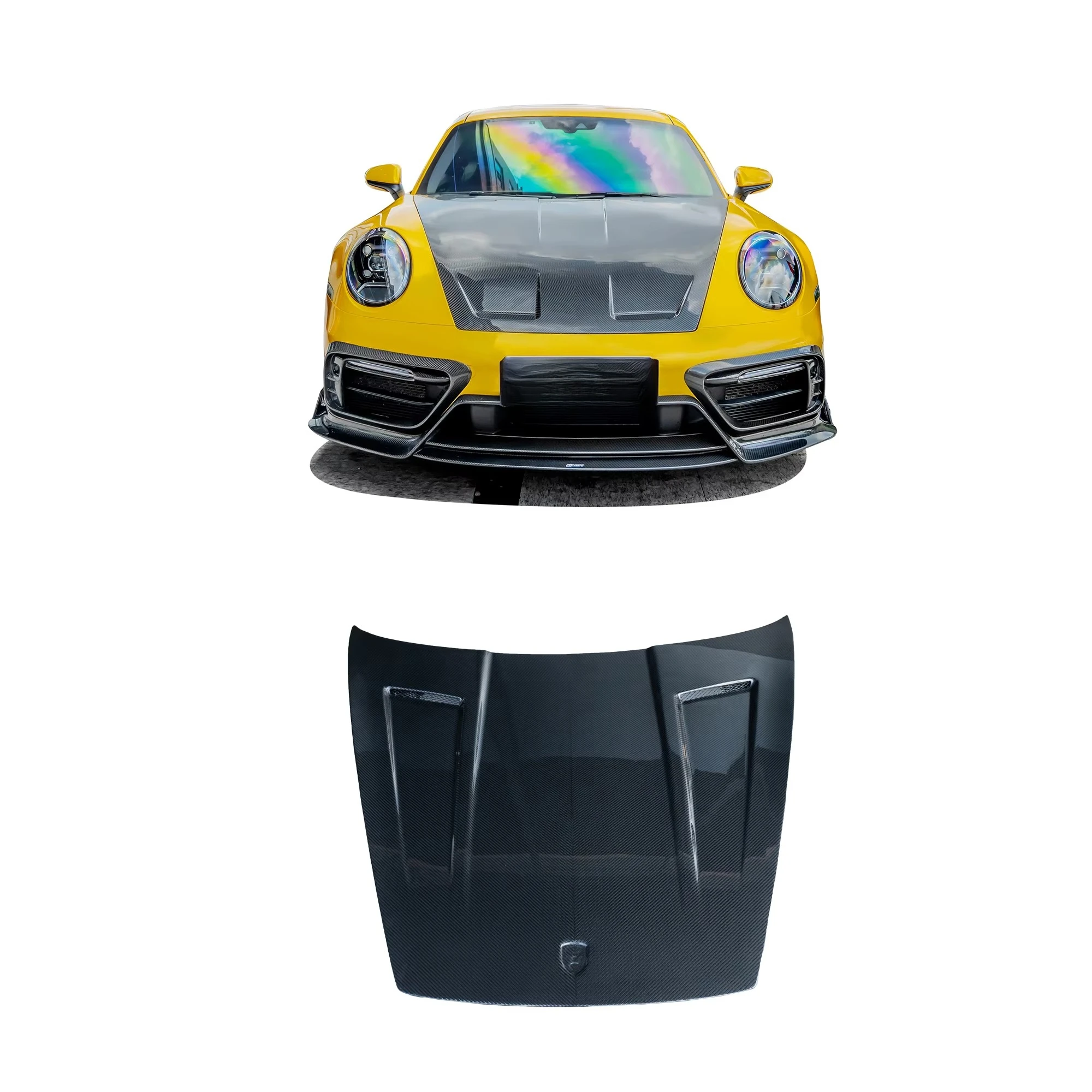 CMST Style Dry Carbon Fiber Facelift Auto Parts for 911 992 2019+ with Front Lip Side Skirts Hood Rear Diffuser Spoiler