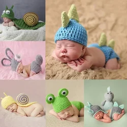 Newborn Baby Photography Props Boy Girls Photo Shoot Props Outfits Crochet Knitted Costume Unisex Cute Infant Hat Pants