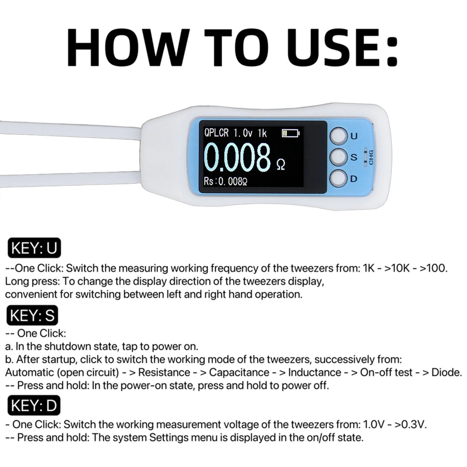 مؤشر شحن الملقط متر المدمج الذكي مصلحة الارصاد الجوية تستر للمقاومات المكثفات المحاثات الثنائيات لصيانة الإصلاح