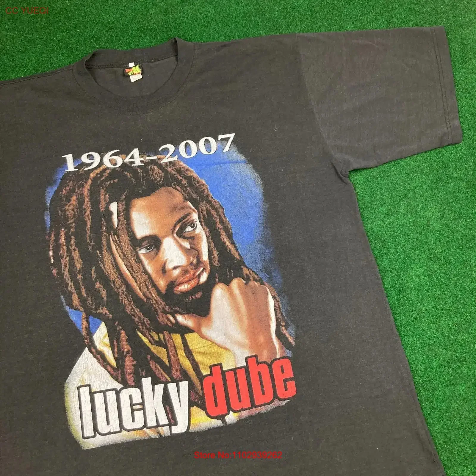 T-shirt vintage Lucky Dube pour hommes, taille XL, noir, hommage commémoratif 2007, musique Reggae, vêtements vintage lavés, respirants, vêtements de créateur
