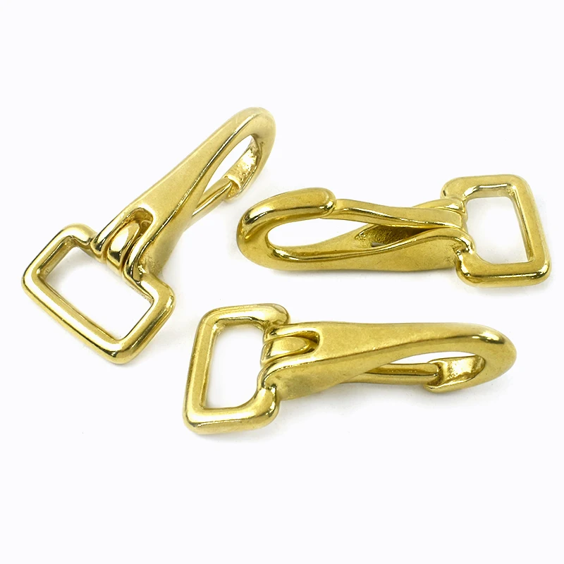 1-5Pcs Solid Brass Hook Buckle Carabiner Trigger Clip Snap Clasp Bag Strap Dog Collar Key Chain Buckles DIY Hardware Accessories