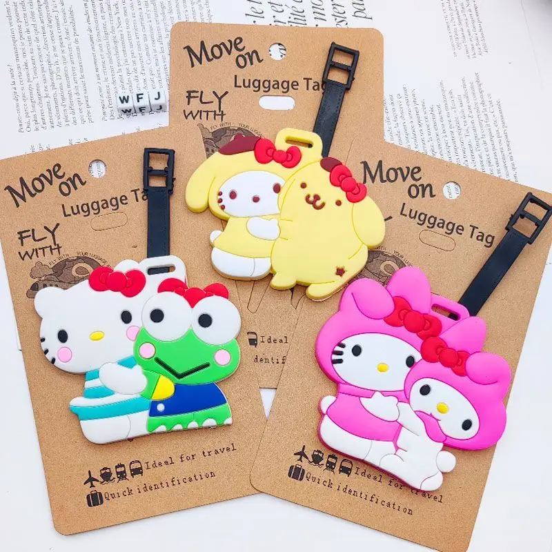 

Pompom Purin My Melody Luggage Tag Travel Luggage Tag Hello Kitty Suitcase ID Address Holder Baggage Check-in Portable Ticket