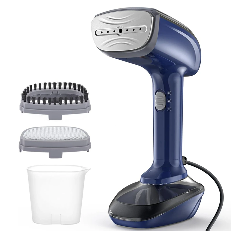 

Powerful Handheld Fabric Steamer - 1800W With Fast Heat-Up Plate, 2-In-1 Ironing & Wrinkle Remover, Durable US Plug Blue