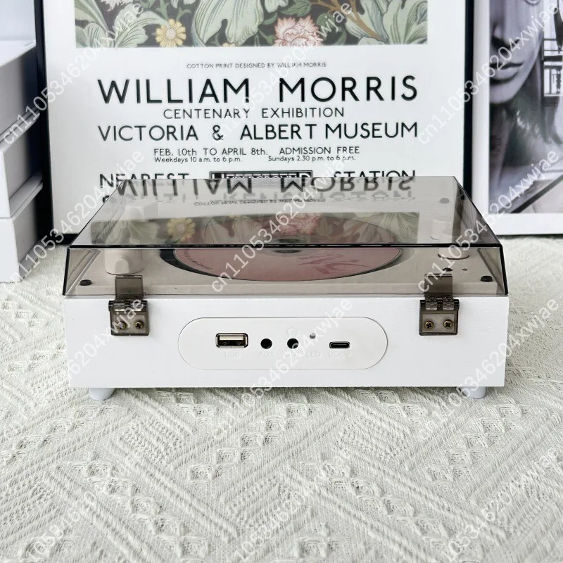 Portable Bluetooth Boombox with CD Player Retro Design for Album Playback and Music