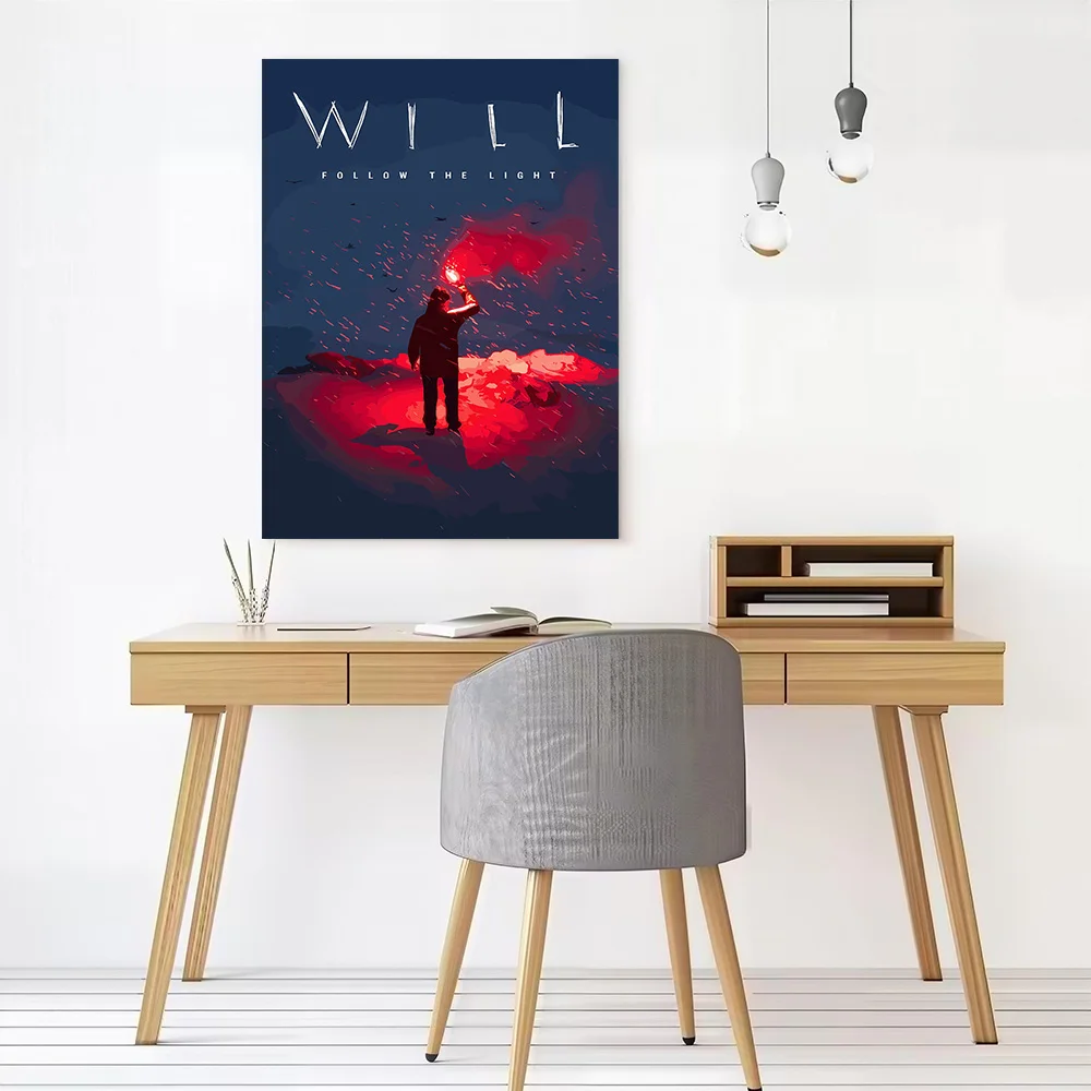 Will: Follow the Light Illustration Printed Canvas Wall Art Customizable Paintings Poster Perfect Gift for Wand Deko Home Decor
