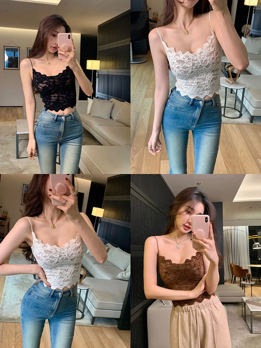 

Сексуальный кружевной топ-бюстье для женщин, эластичный облегающий жилет-бандаж, белый топ на бретелях, бренд ACHI, однотонный, нейлон/спандекс