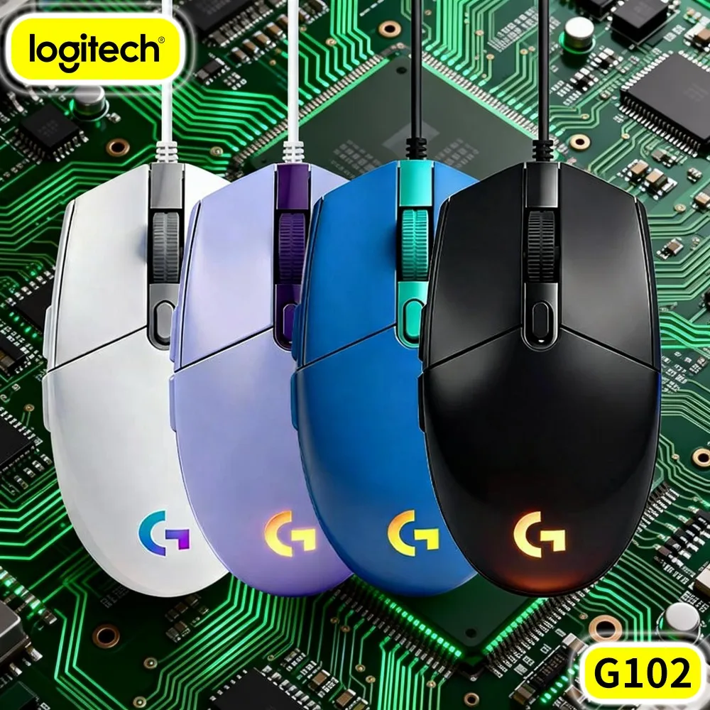 Logitech G102 Wired Gaming Mouse,Continuous RGB Cycle Lighting Brings Dynamic Visuals To Live Streaming Setups