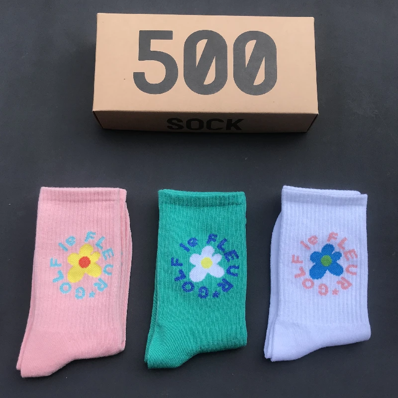 3Pair/Box Women's Socks Japanese Cotton Colorful Flower Cartoon Cute Happy Socks for Girl Christmas Gift Box packaging