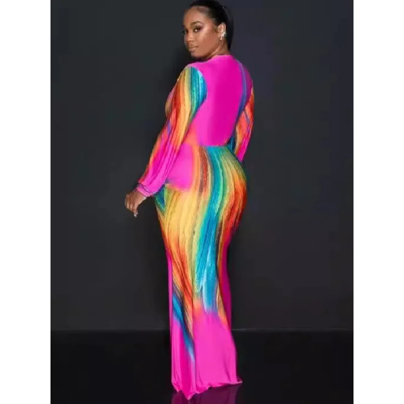 Robe tube colorée pour femmes, vêtements européens et jeunesse, grande taille, printemps et été, aught-Dye Off-Initiated, 2024