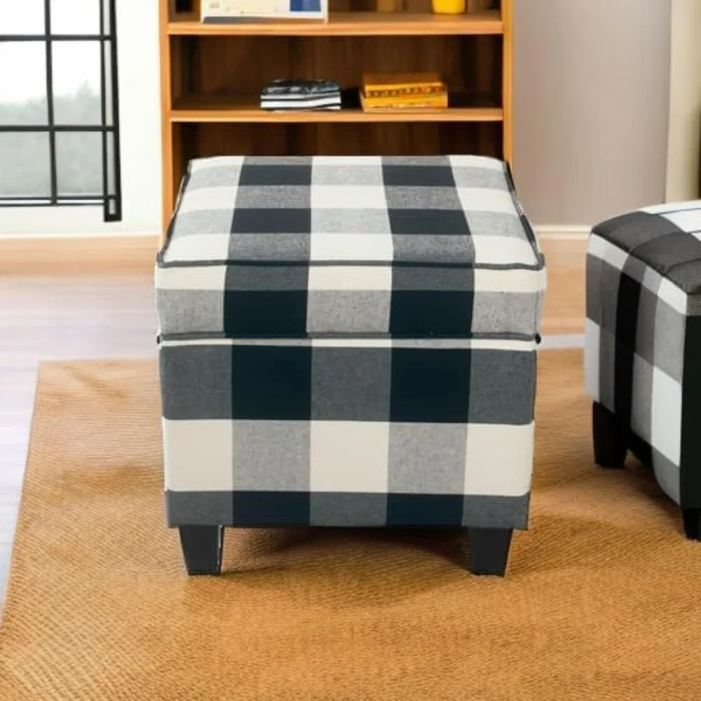 

Home Decor | K7342-F2262| Classic Square Storage Ottoman with Lift Off Lid | Ottoman with Storage for Living Room & Bedr