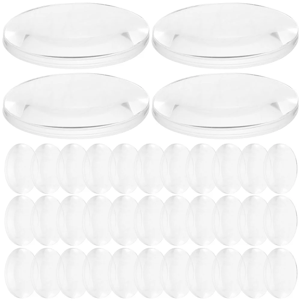 

50 Pcs Double Sided Biconvex Lens Lenses Physics for Laboratory Acrylic Optical Kit