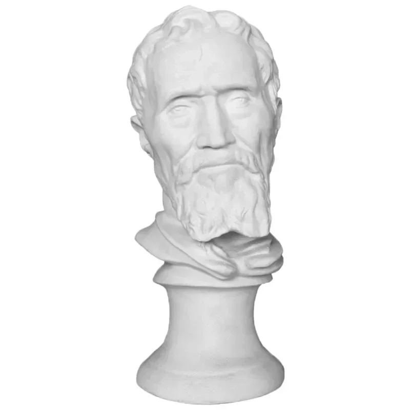 Michelangelo plaster statue 7cm head, art sketch sketch