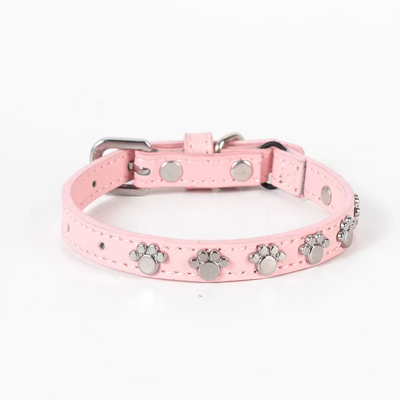 coleira-de-cachorro-ajustavel-de-couro-pu-com-decoracao-de-pata-acessorio-elegante-para-coleira-de-cachorro-pequeno-para-uso-diario-coleira-para-animais-de-estimacao