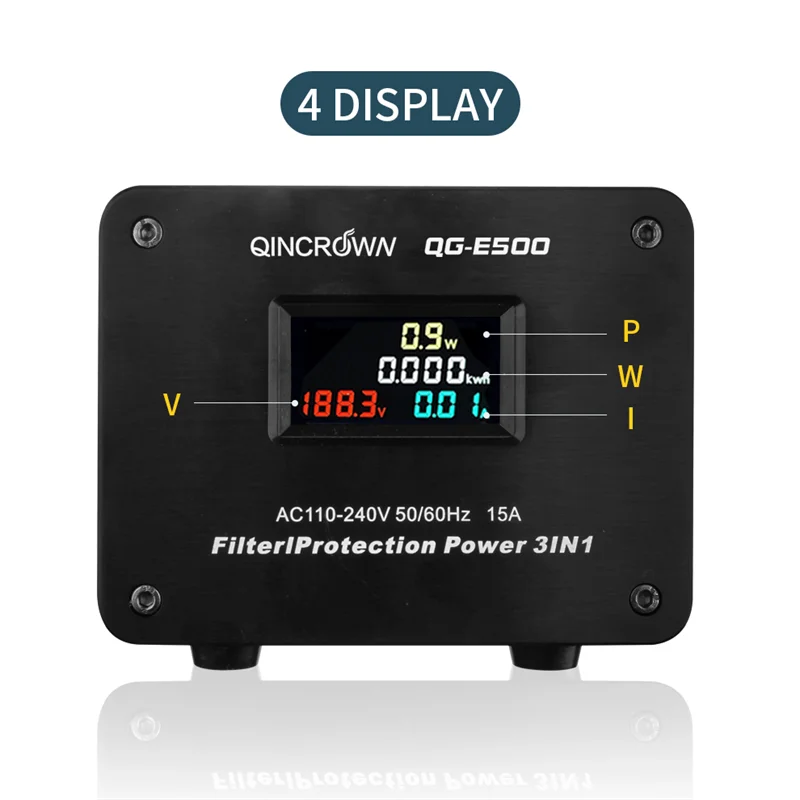 QINCROWN Strip Daya AC 3000W Tampilan LED HiFi Auido Soket Pengurang Kebisingan Amplifier Pembersih Kondisioner Filter Daya AS