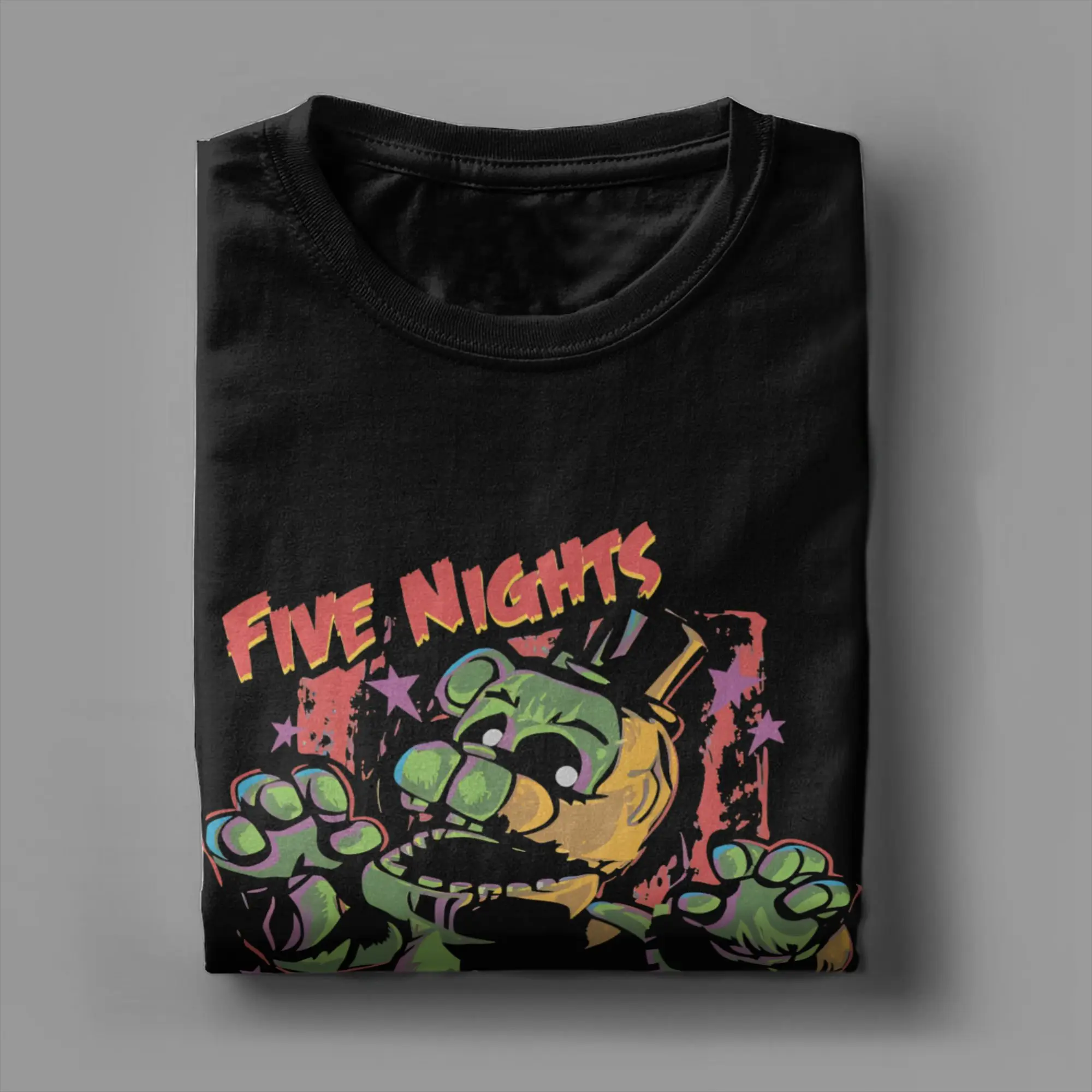 

Men T-Shirt FNAF At Freddys Hipster Cotton Tee Shirt Short Sleeve T Shirts Crew Neck Clothing Gift Idea