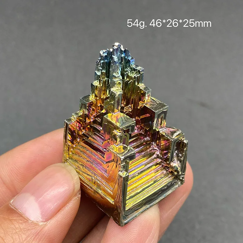 Bismuth ore with colorful radiance  raw stone mineral specimen healing crystal gem collection