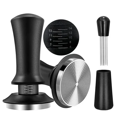 Tamper de café con resorte, compactador de café expreso de 51mm, 53mm y 58mm, agitador de café, compactadores de acero inoxidable, accesorios de café