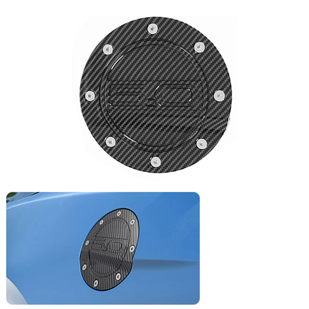 Carbon Fiber Black Circle Fuel Tank Cap For Ford Mustang 2015 2016 2017 2018 2019 2020  ABS Fuel Tank Cover Protection - view 4