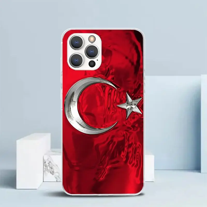 Turkey Turkish Flag Silicon Call Phone Case For Apple iPhone 16 15 14 11 Pro Max 13 Plus 12 Mini 7 8 + X XR XS SE Cover Shell 11