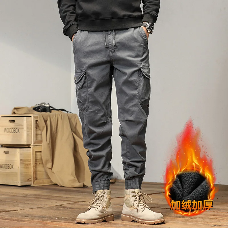 

Men's Casual Wearable Outdoor Sports Long Trousers Fleece Pants Loose And Durable Workwear Fashionable Loose Fit Comfortable