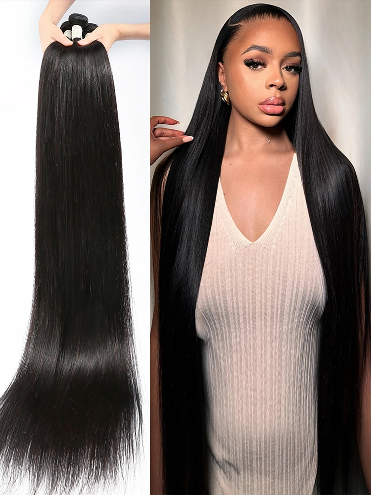 10A Human Hair Bundles Brazilian Straight Hair Bundles 24 26 26 Inch 100% Unprocessed Straight Human Hair