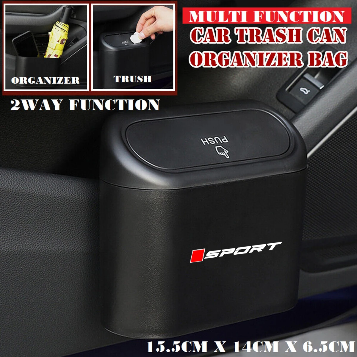 1 Stück abs Mini Auto Mülleimer mit Deckel für Toyota Honda Mazda Mitsubishi für Jeep mg Fahrzeug Mülleimer Auto Mülleimer Müll