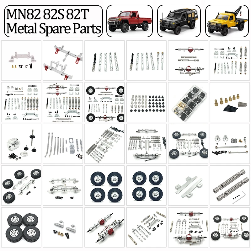 MN82 MN82S MN82PRO MN82T 1/12 RC Car Spare Parts Metal Upgrade Gate Bridge Pedal Pull Rod Screw Drive Shaft Rudder Arm Tire