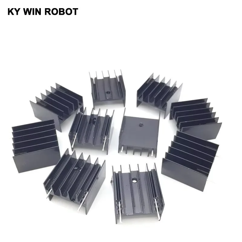10 pcs  Aluminium TO-220 Heatsink TO 220 Heat Sink Transistor Radiator TO220 Cooler Cooling  25*23*16MM With 2Pin