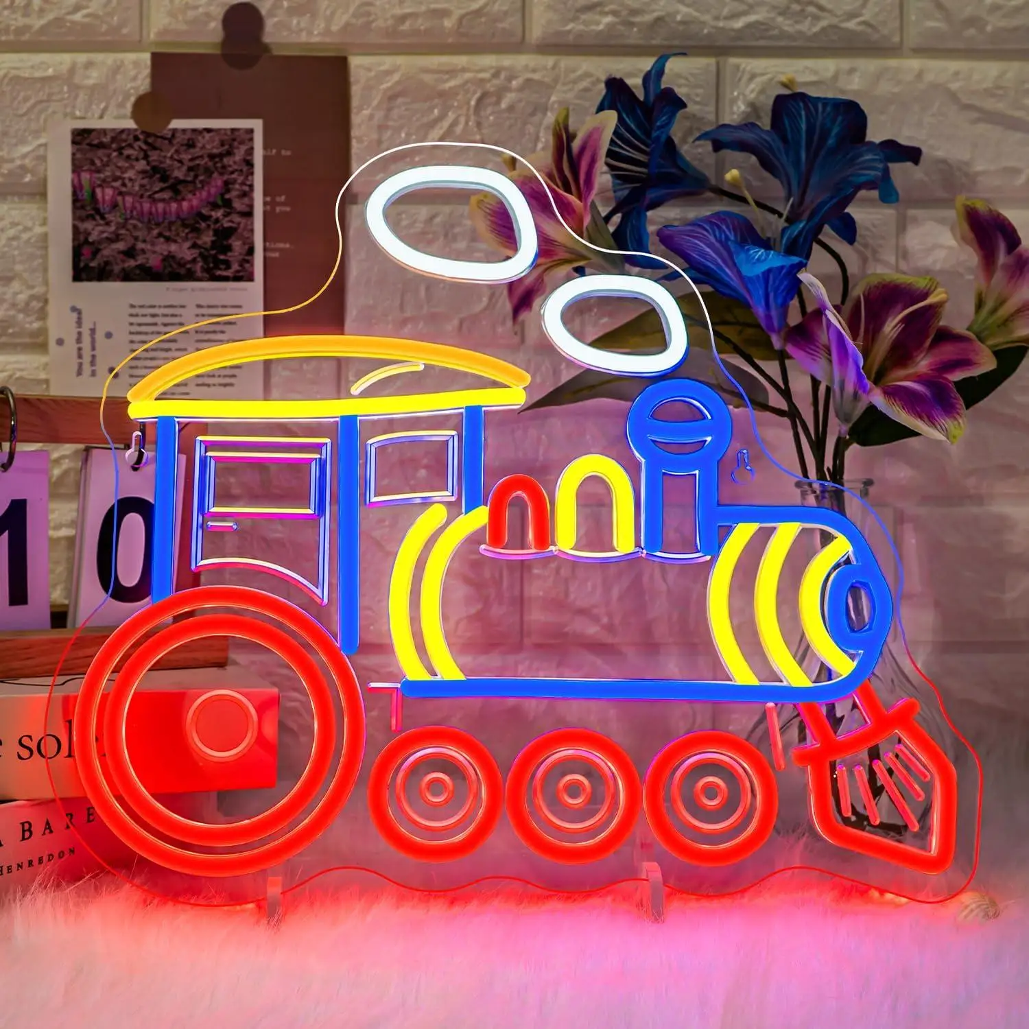 

Train Neon Sign Locomotive Led Neon Signs for Wall Decor Shop Bar Party Game Room Teen Bedroom Train Playhouse Decorations