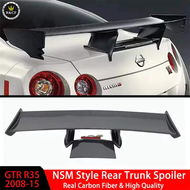 2008-15 NSM Style Carbon Fiber GT Wing Rear Trunk Spoiler For Nissan GTR R35