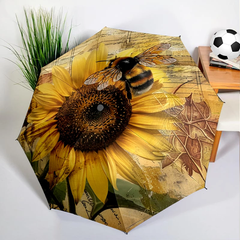 

Retro Sunflowers Umbrella Automatic Open/close, Sturdy Iron Frame & 8-Rib Struct, Umbrella for Women & Men, Valentine's Day Gift