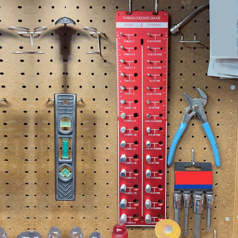 

28 Bit Nut And Bolt Thread Checker Metric Thread Size Gauge Bolt Size Measuring Tool