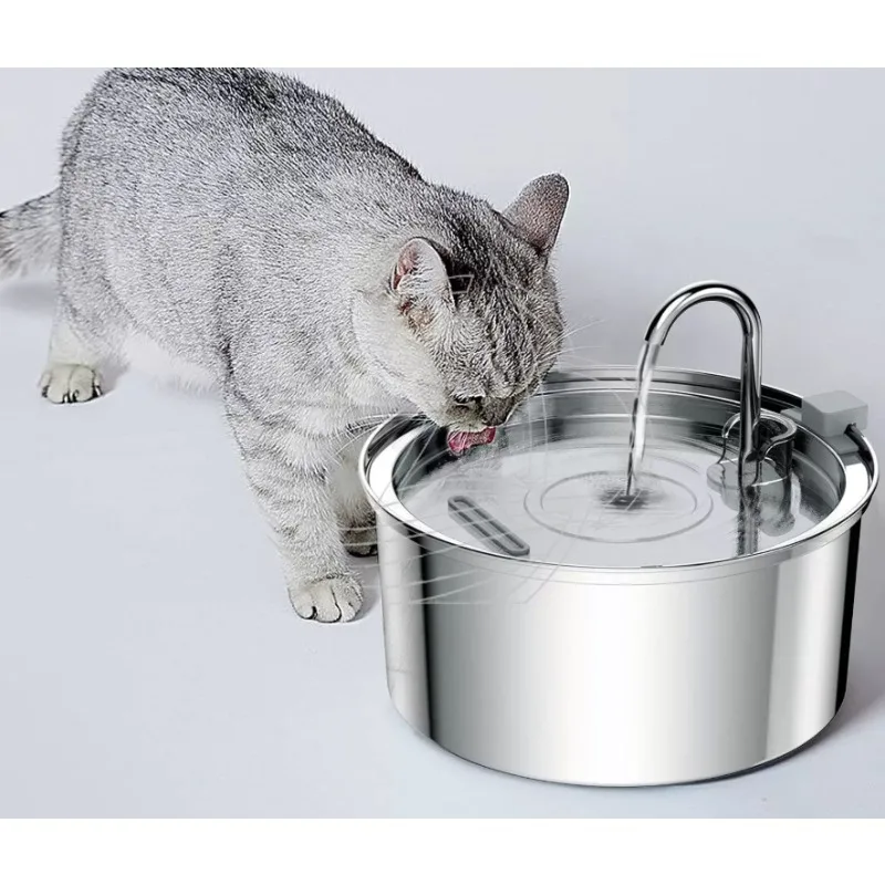 4L Swan Neck Stainless Steel Pet Water Fountain Automatic Circulation Mute Cat Dispenser