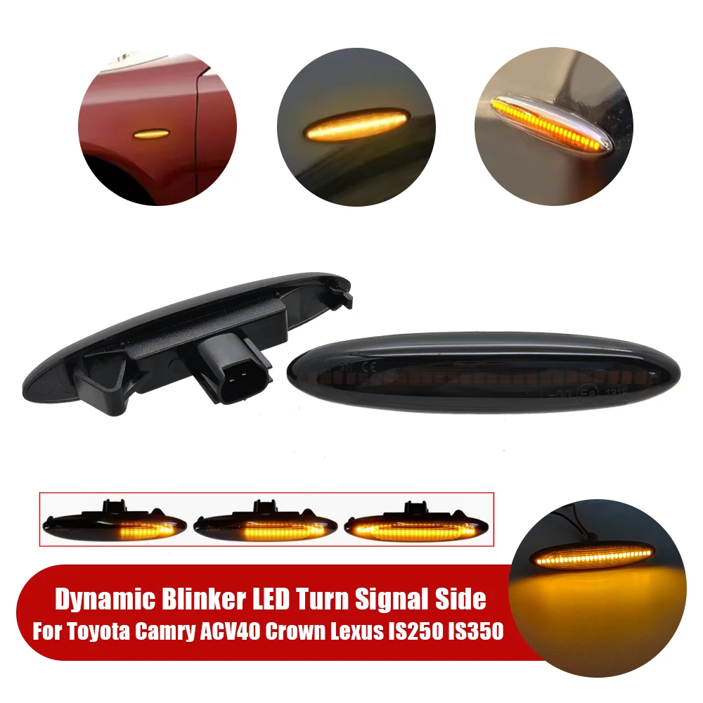 Led Dynamic Turn Signal Side Marker Light For Toyota Camry ACV40 Crown Highlander Kluger GSU 4 Mark X S18