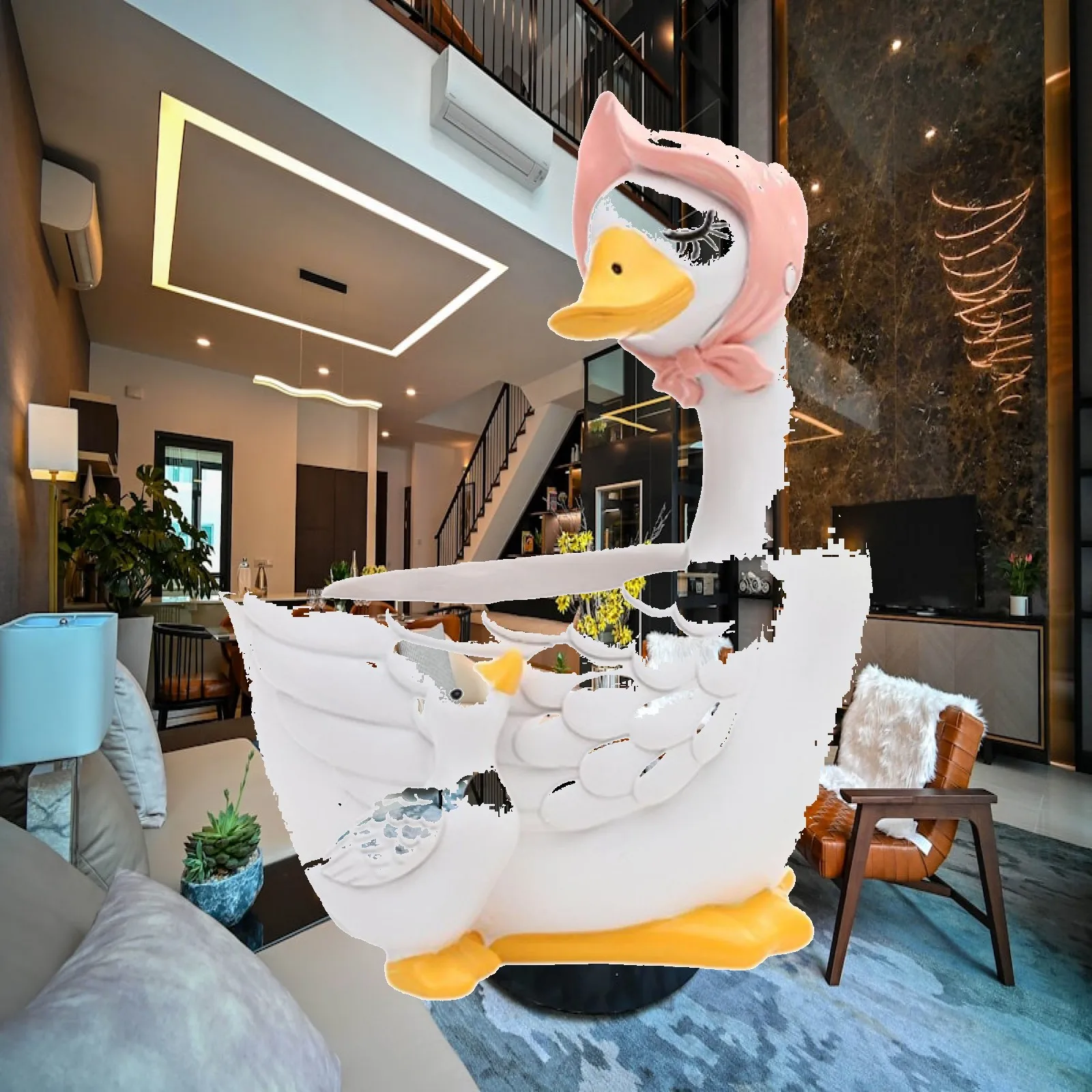 Goose Planter Pot Goose Vase with Drainage Hole Gifts for Women Mom Multipurpose Flower Plant Pots for Balcony Table Home