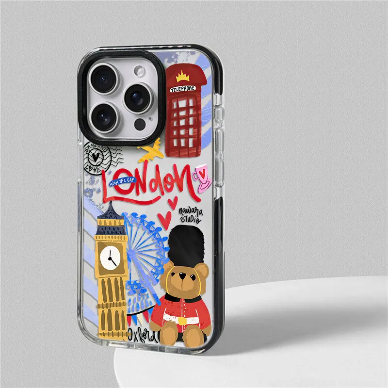 الحيوانات القط قضية الهاتف آيفون 17 16 15 14 13 12 11 برو ماكس XR 7 8 زائد SE 2020 2022 البسيطة الهواء لينة بولي TPU للصدمات الغطاء الخلفي