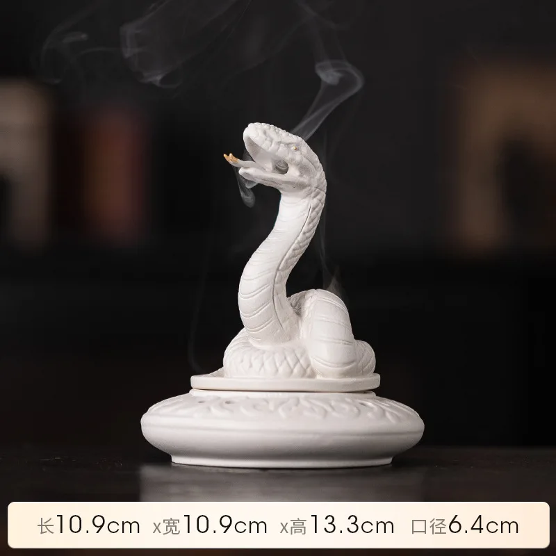 

Sandalwood Creative Holder Burner Zodiac Incense Ceramic Snake Ornament Indoor Home Use Agarwood C