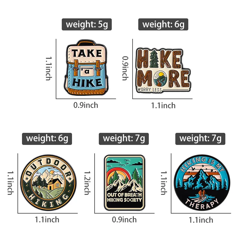 Take A Hike Enamel Pins Outdoor Hiking Therapy Brooches Hobby Badge Backpack Lapel Pin Accessories Gift for Friends