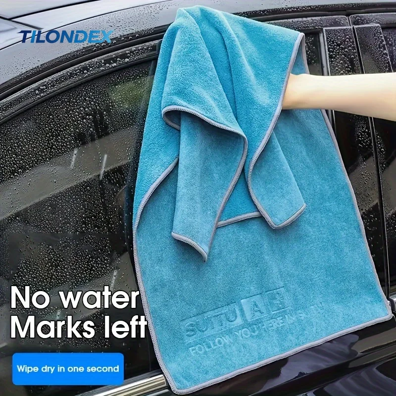 TILONDEX Automotive Interior Cleaning Cloth, Extra-Thick Absorbent Oversized Car Wash Towel, Scratch-Free Glass Cleaning Cloth