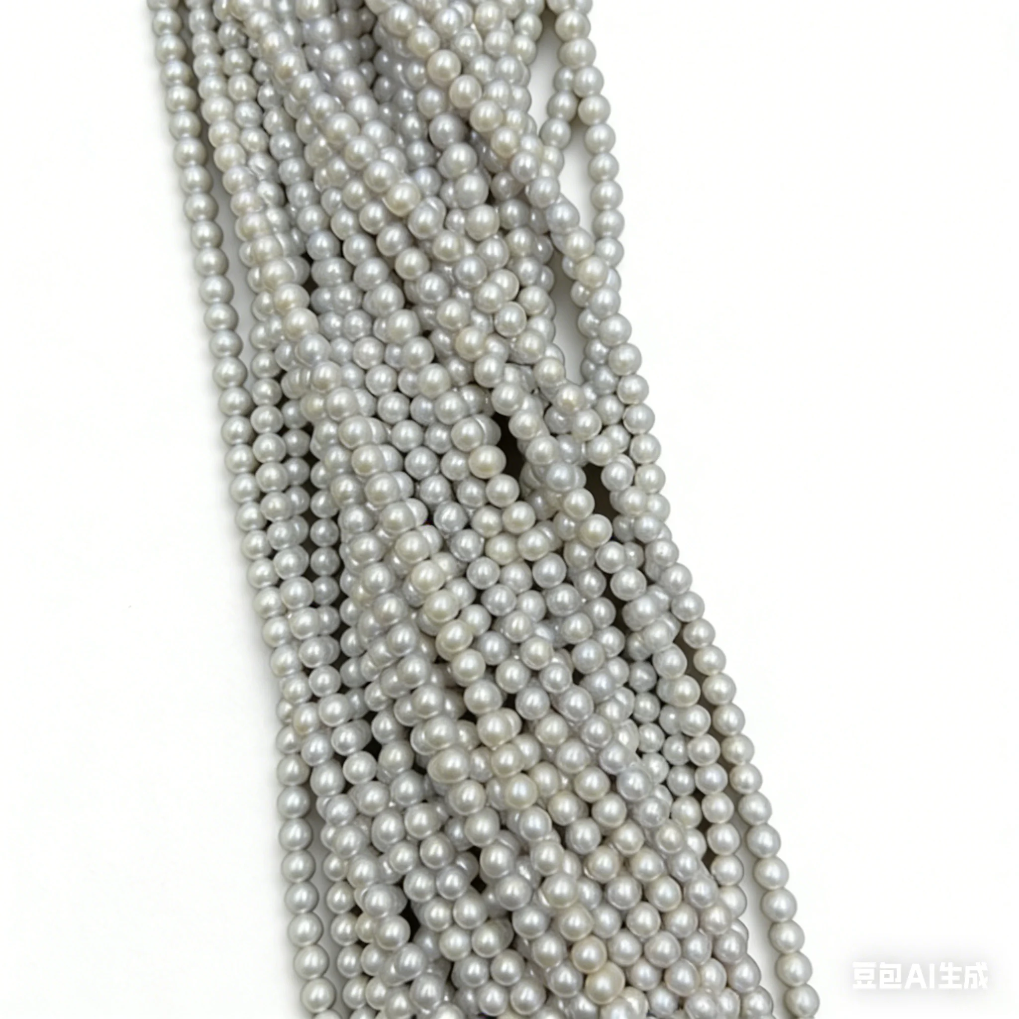 

Gray Round Natural 4-5mm Pearls Freshwater White Necklace Semi-Finished DIY Jewelry Materials Accessory for Women Wholesale Gift