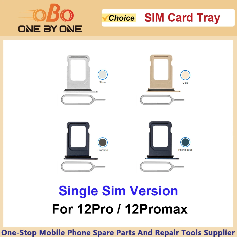Einzelner SIM-Kartenhalter Ersatzteil für iPhone 12 Pro Max Promax Single-SIM-Version Kartenhalter Schwarz Blau (1 Stück)