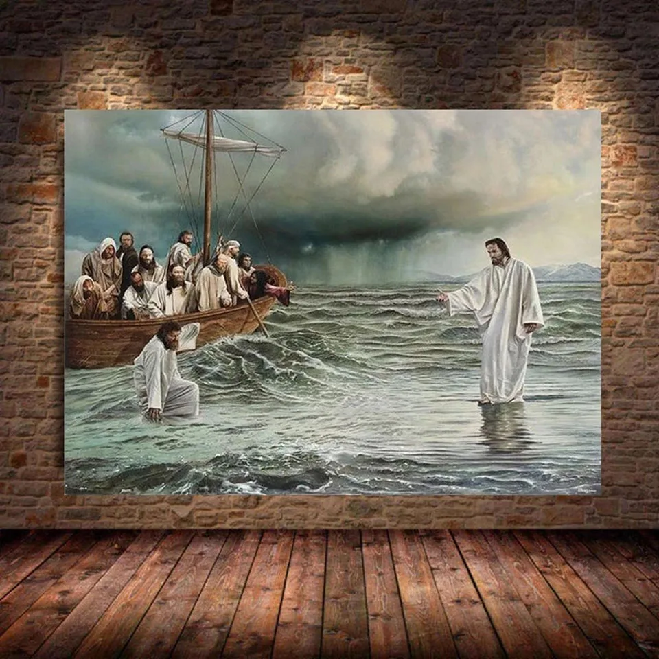 Jesus Christ Walking on Water Diamond Painting New Collection 2022 Picture Diamond Mosaic for Living Room Home Decoration