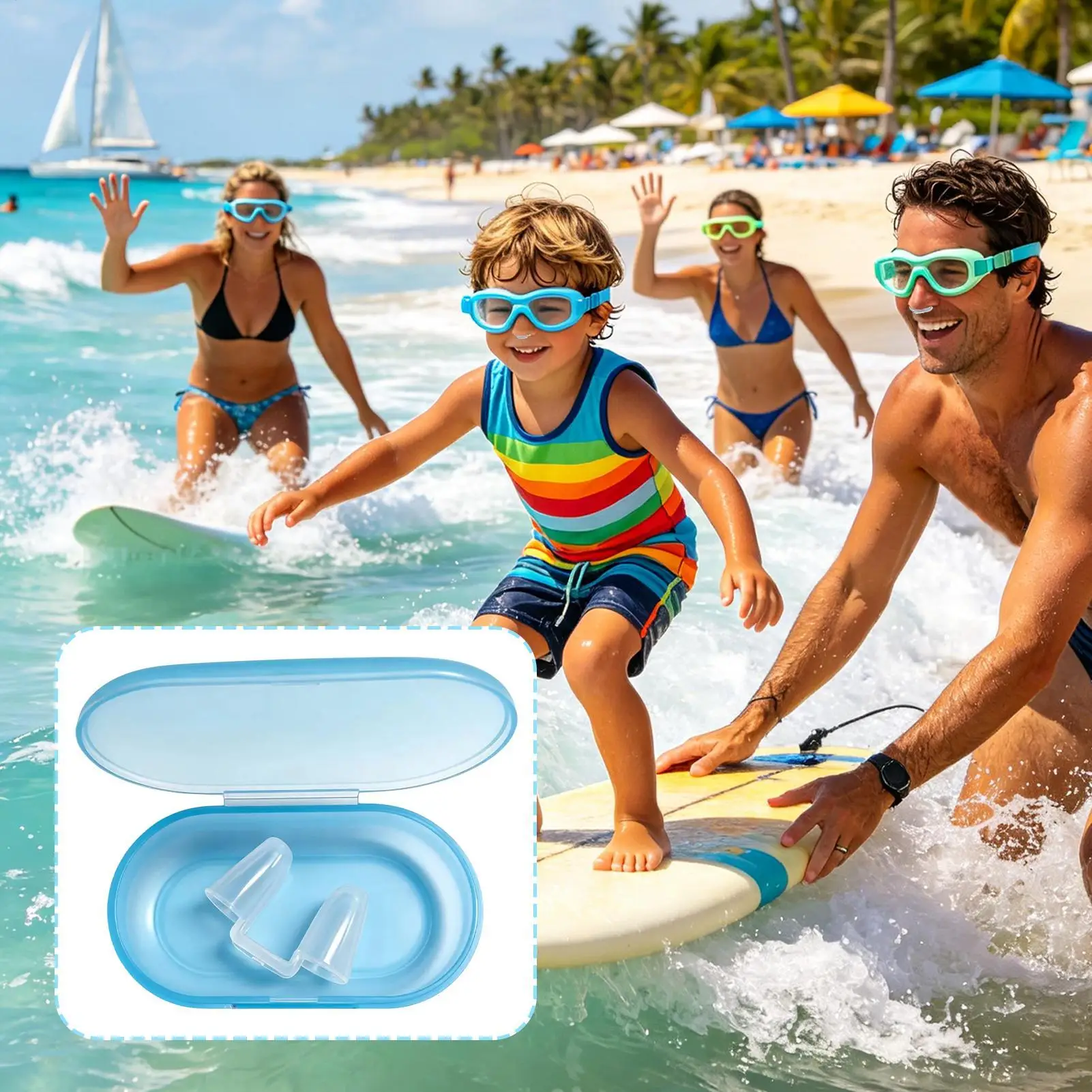 Silicone Swimming Nose Clips Anti-choking Nose Plugs, Soft Waterproof Nose Protector for Pool Beach Snorkeling Diving WaterSport