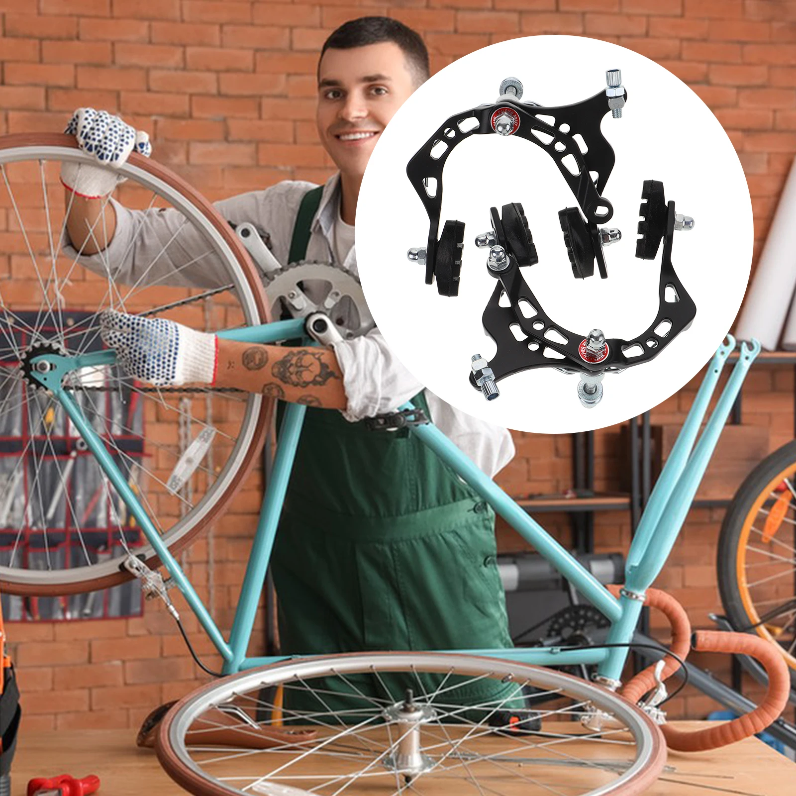 

2pcs Brake Calipers For Bike Aluminum Alloy Mountain Bike Brakes Cycling Brake Calipers Quiet Wear-Resistant Replacement Parts